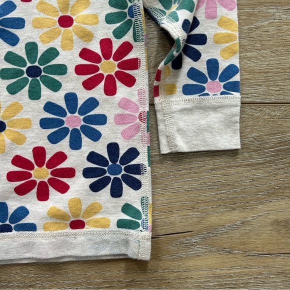 Hanna Andersson Girls Vibrant Floral Hooded Sweatshirt Size 5 Reversible Beige - Picture 5 of 8